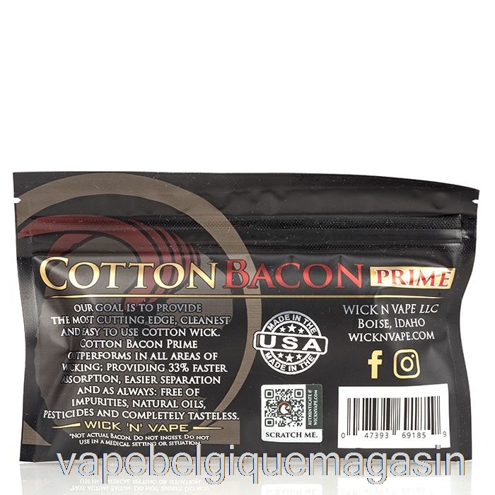 Vape Jetable Wick 'n' Vape Coton Bio Bacon Prime